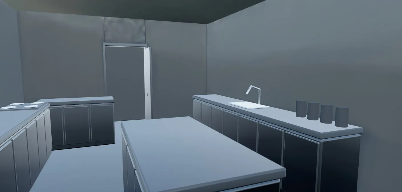 Accepted Blender model view of the kitchen